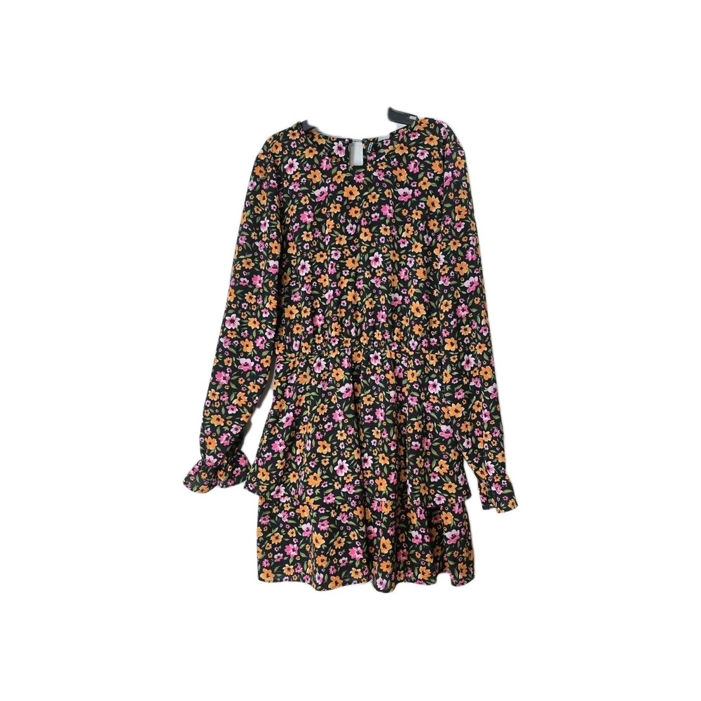 Devided H&M Women's Dress Black Floral Long-Sleeve M